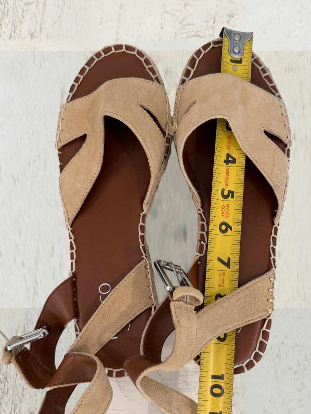 Franco Sarto Espadrille Wedge Sandals – Size 7– Beige, Tan, Neutral– Worn Once - Picture 6 of 7